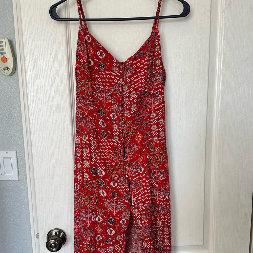 Floral Red Kids One Piece